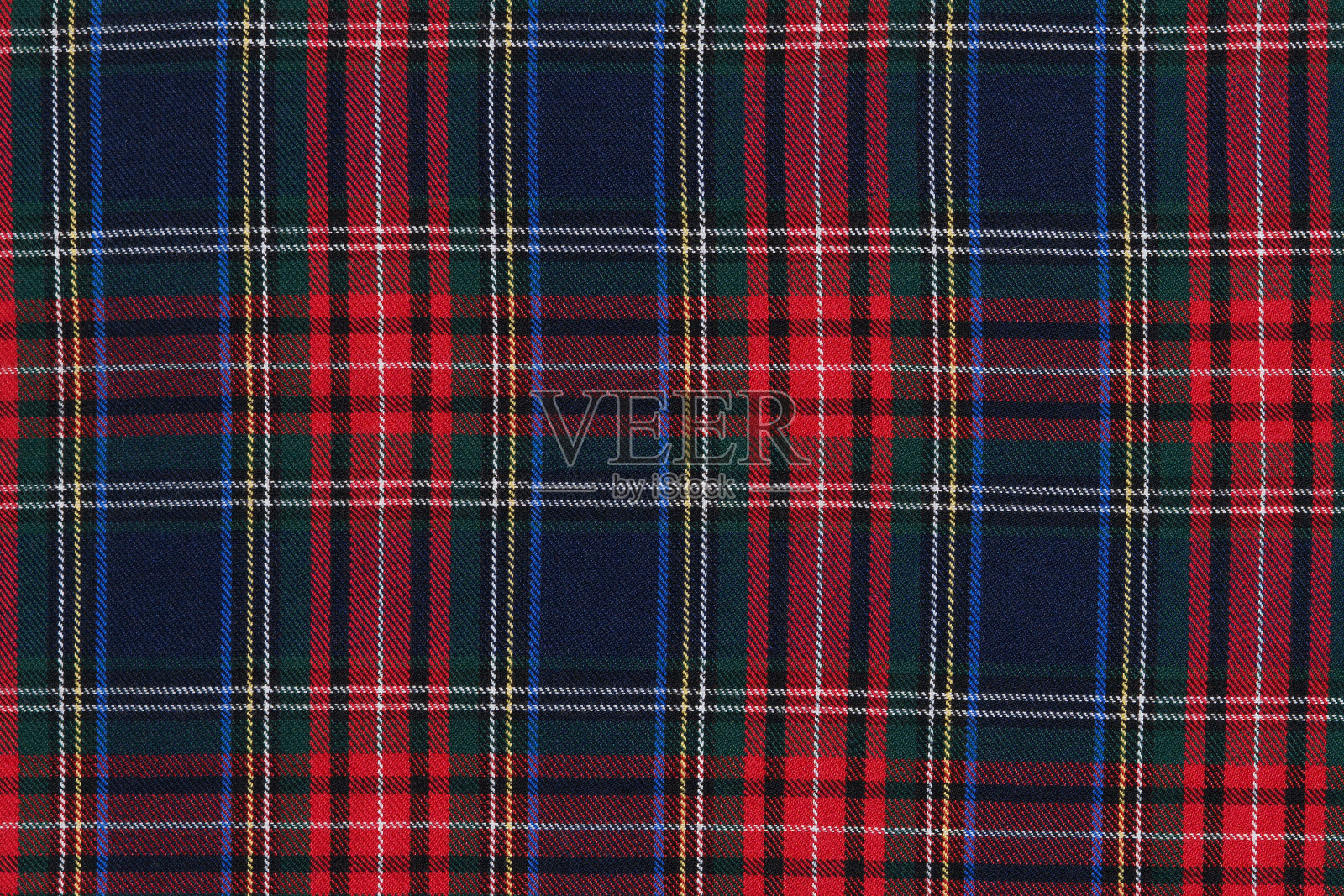 红、绿、蓝格子的传统苏格兰格子布。设计背景照片摄影图片
