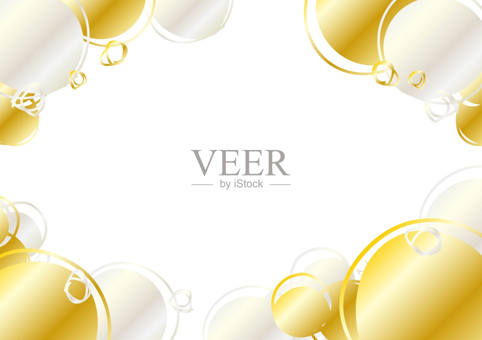 金银抽象框架，墙纸。插画图片素材