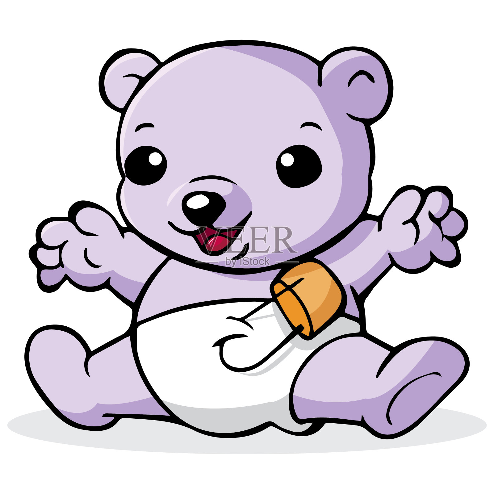 穿尿布的熊宝宝插画图片素材