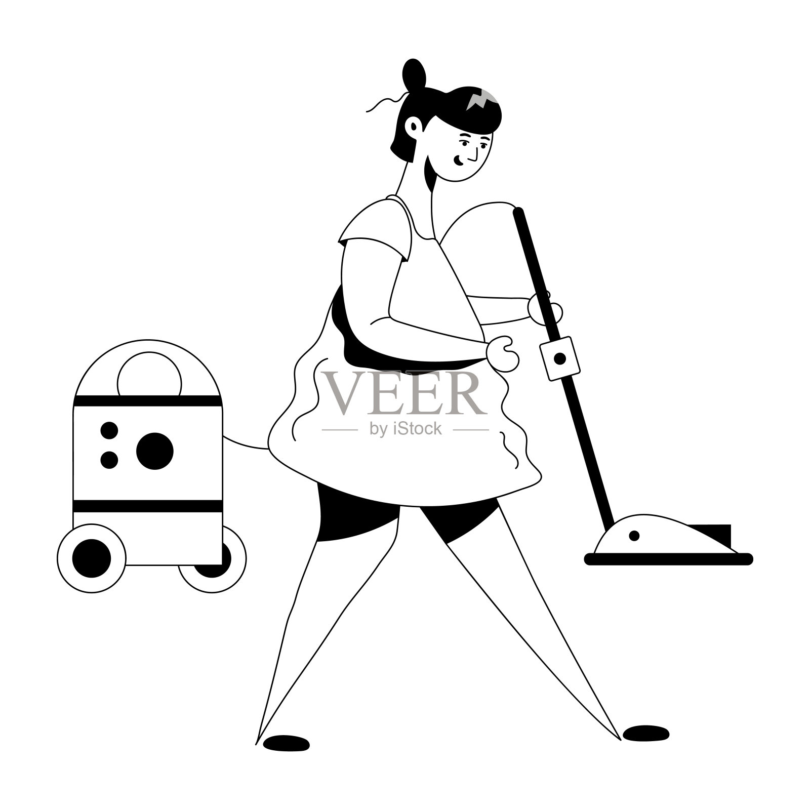 女佣插画图片素材