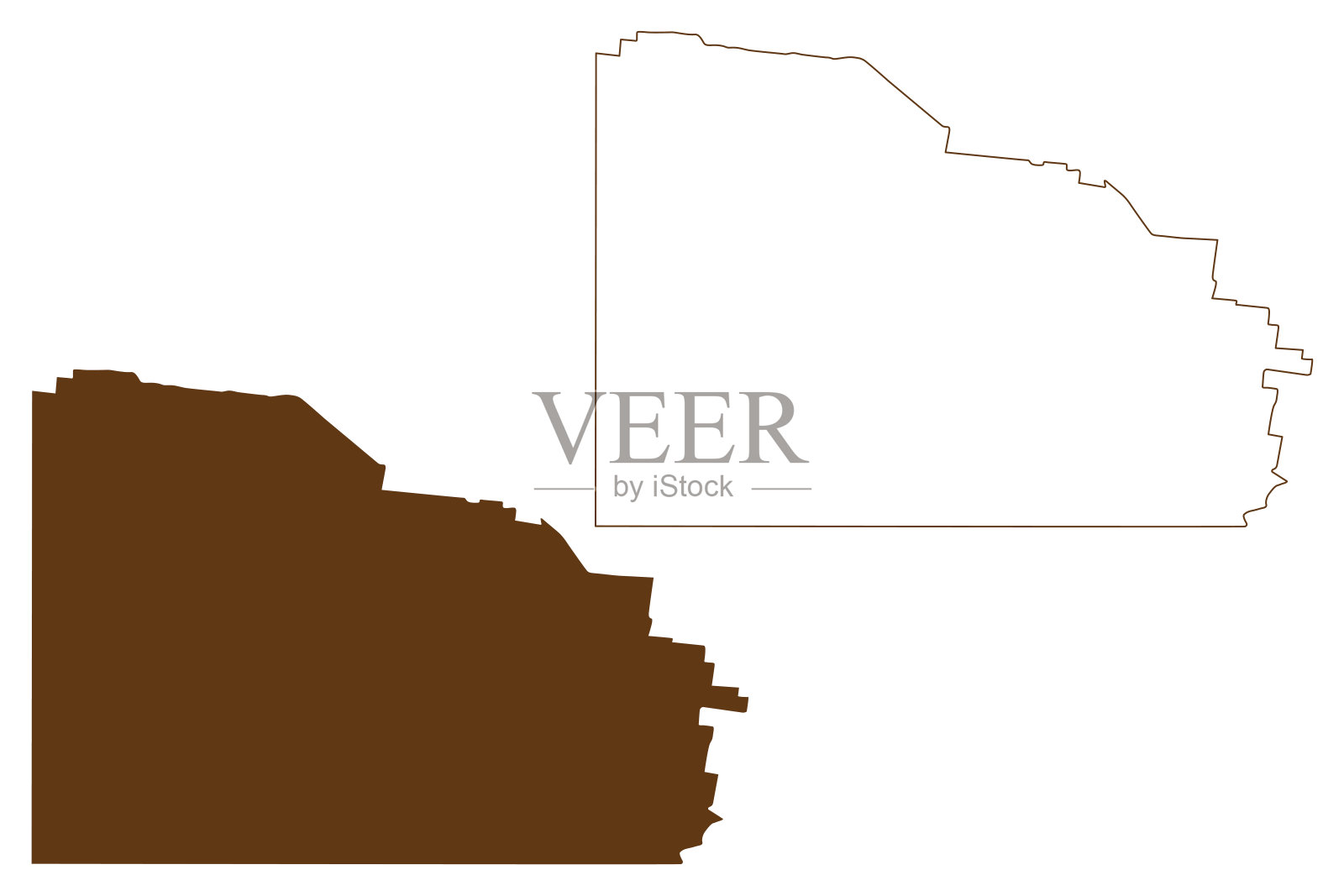 布卢郡(澳大利亚联邦，昆士兰州)地图矢量插图，涂鸦素描布卢地图插画图片素材