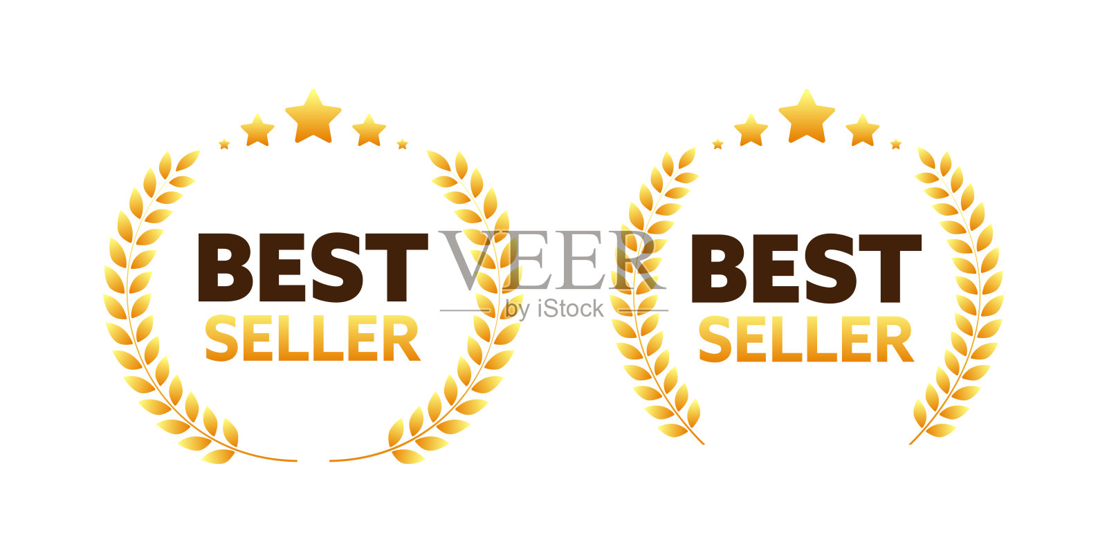 畅销书金奖。零售徽章。畅销书标签。矢量股票插图插画图片素材