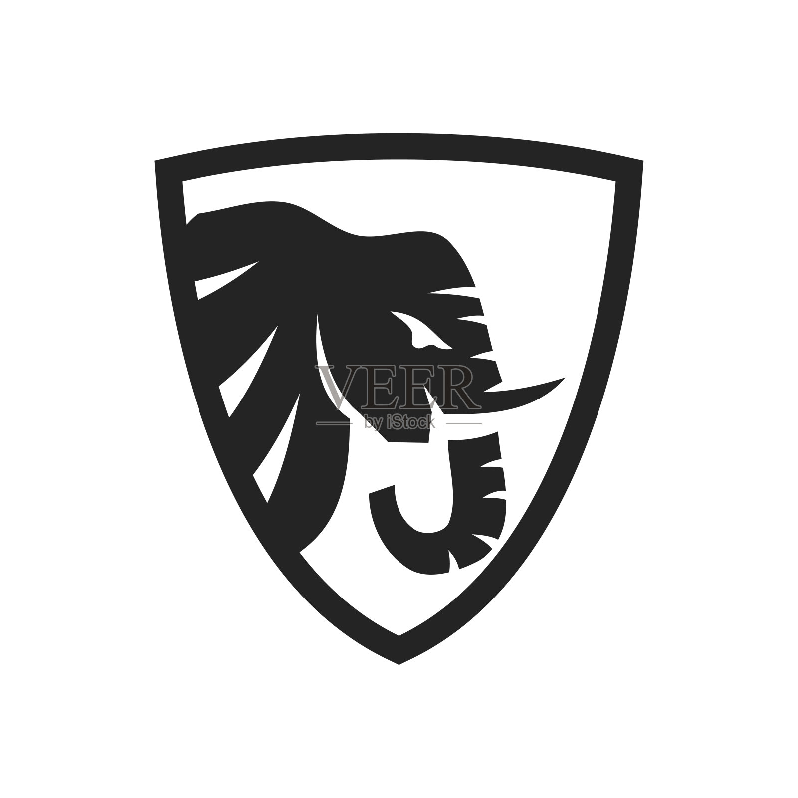 大象标志模板隔离。品牌的身份。图标抽象矢量图形插画图片素材