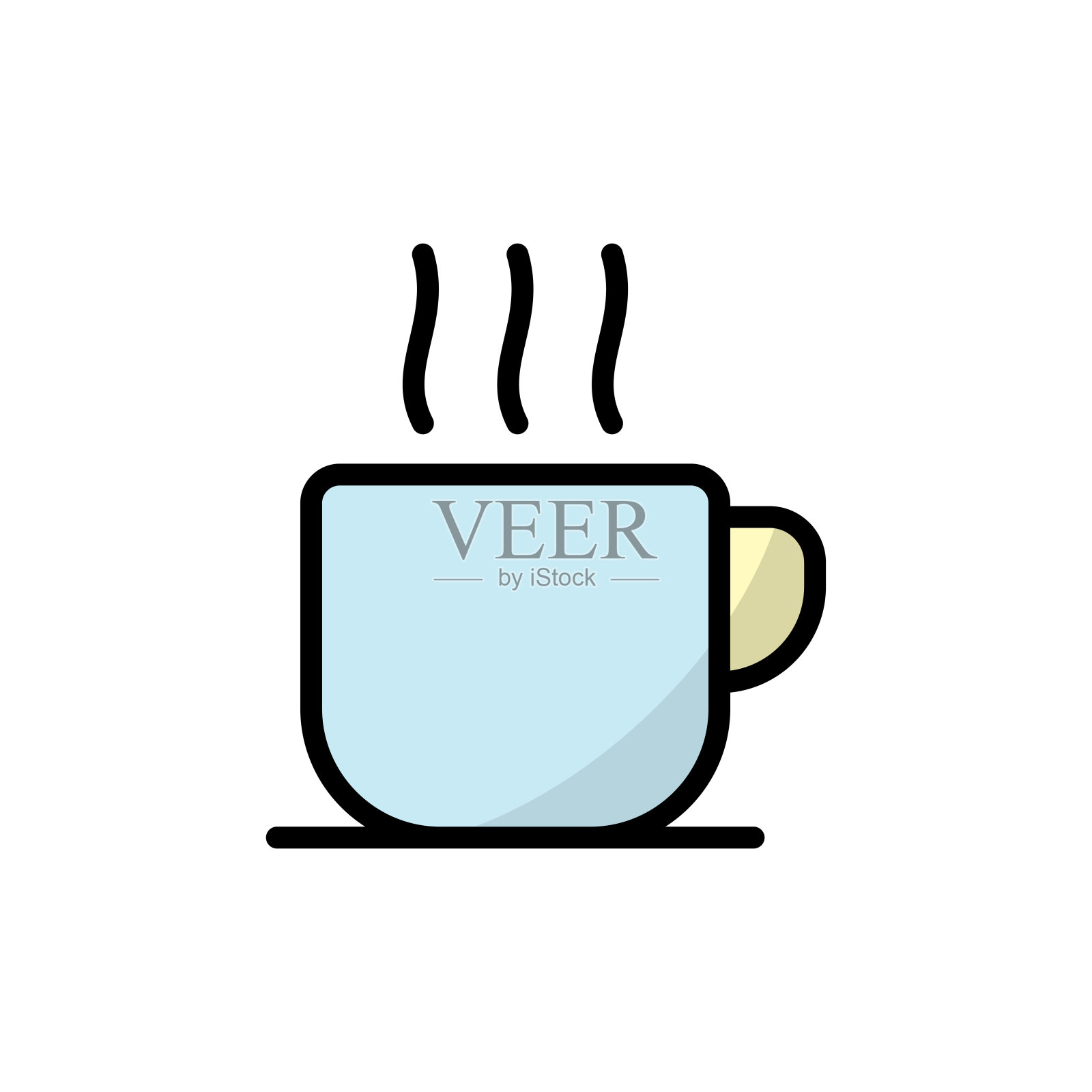 玻璃咖啡图标矢量设计模板简单而现代插画图片素材