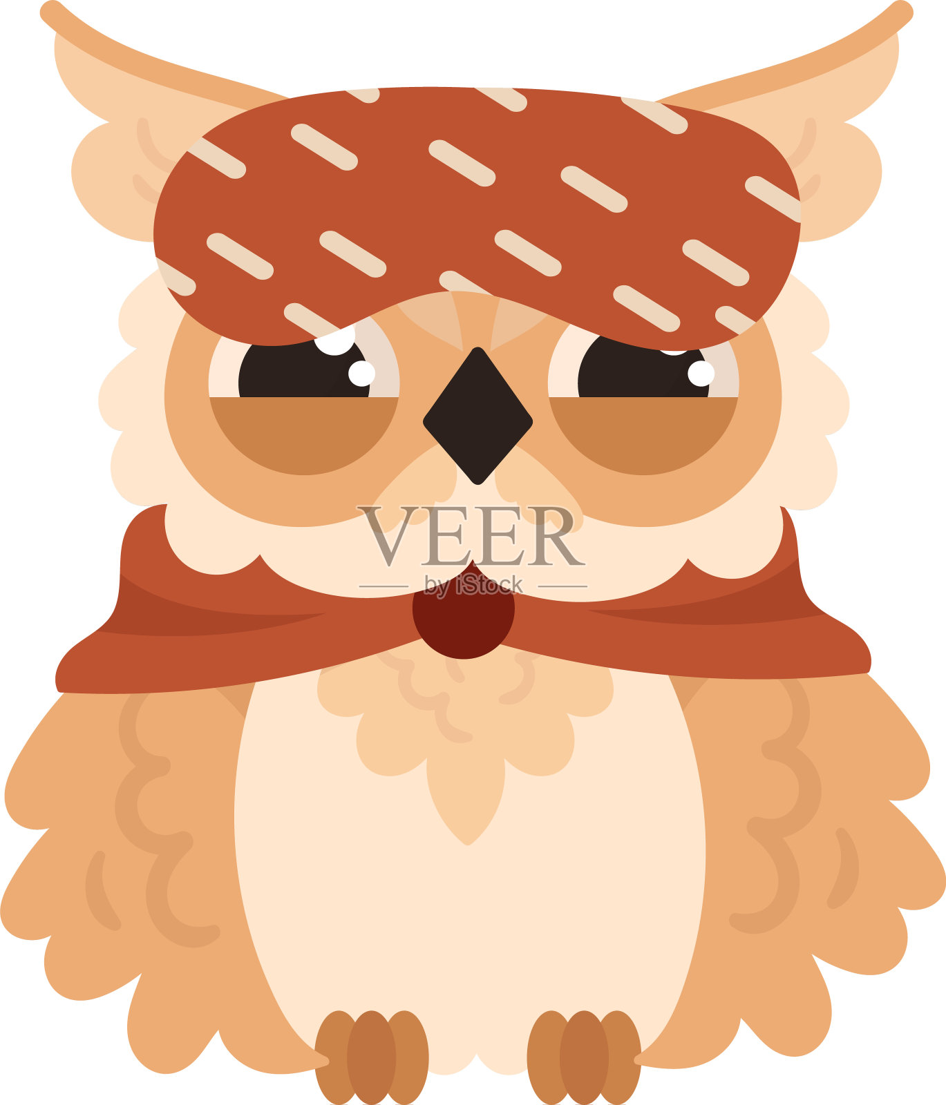 猫头鹰带睡眠面膜插画图片素材