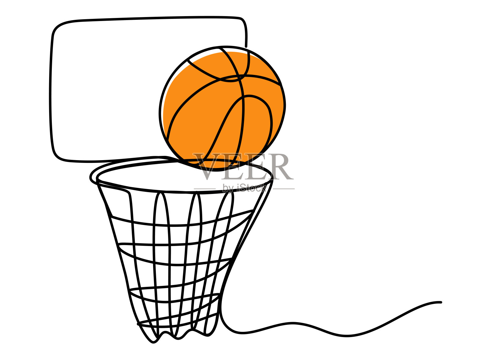 1088年_basket_line插画图片素材