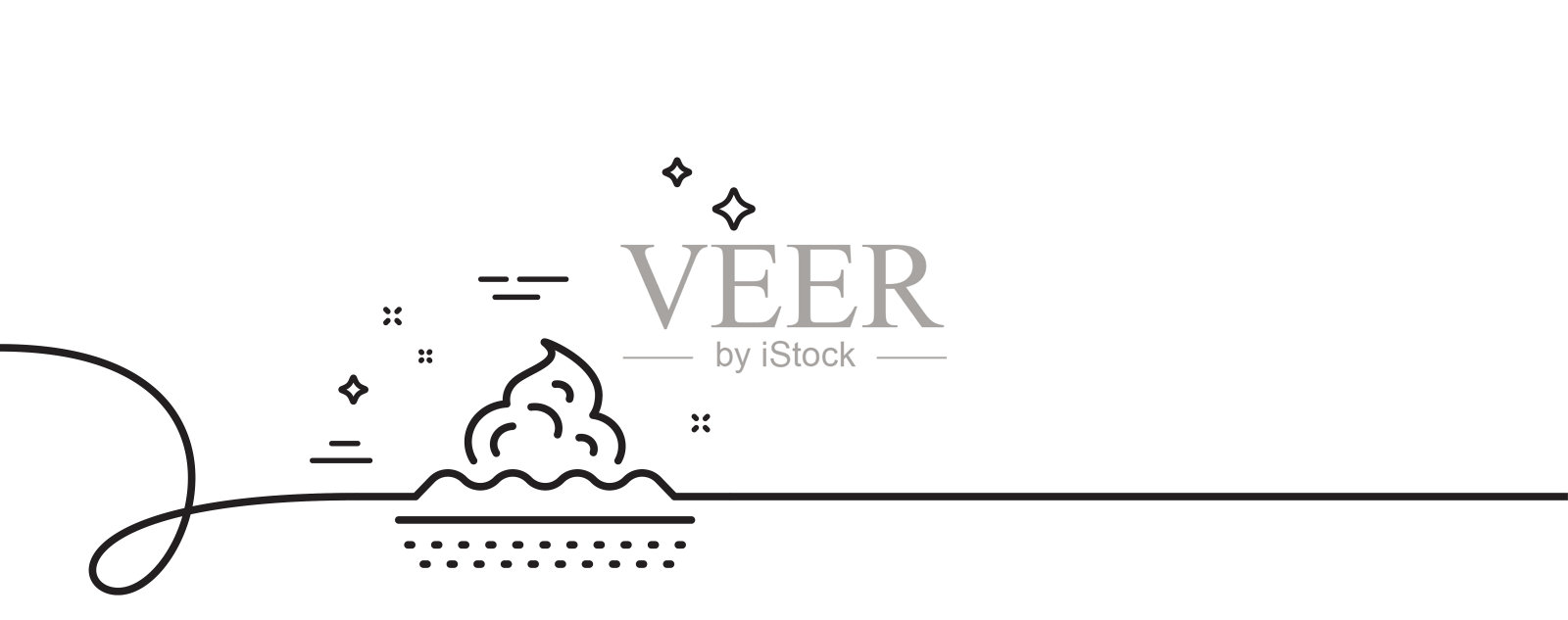 护肤线图标。保湿霜标志。化妆品乳液。带旋度的连续线。向量插画图片素材