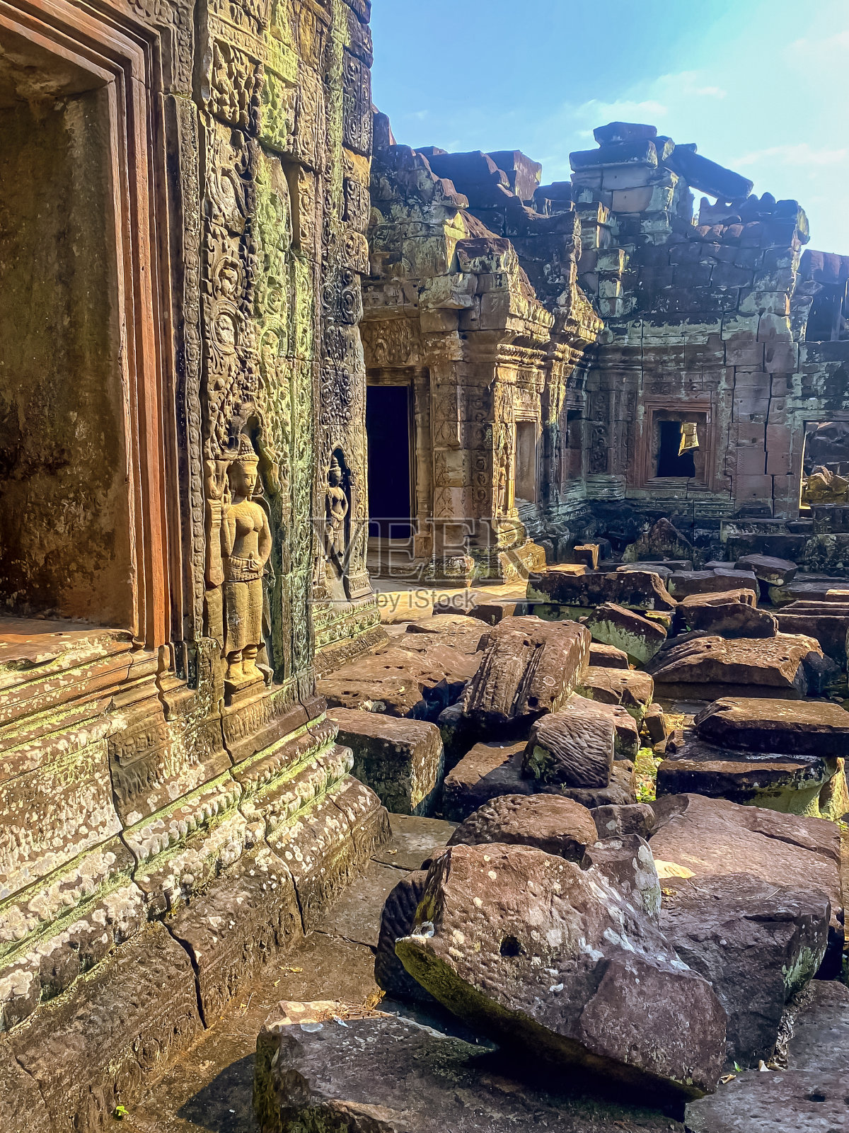 柬埔寨吴哥，柏可汗甘榜维考古遗址照片摄影图片