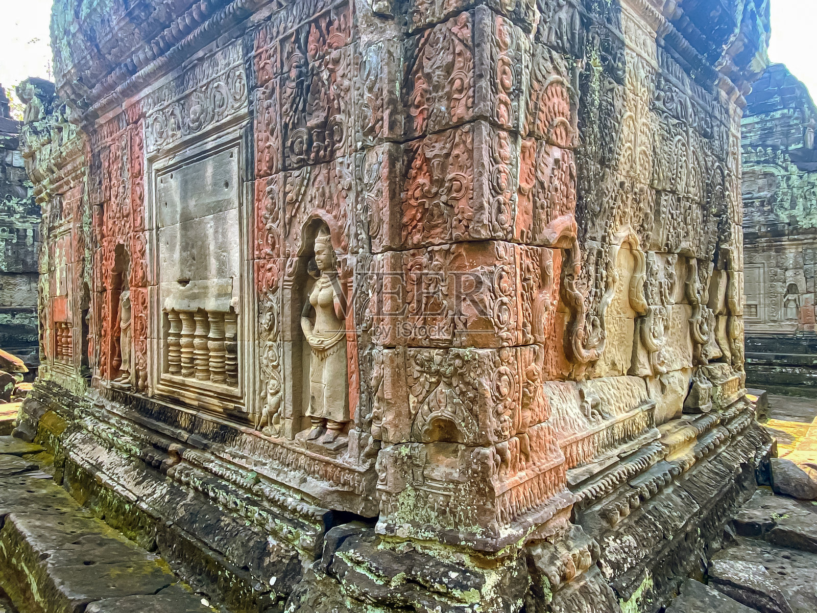 柬埔寨吴哥，柏可汗甘榜维考古遗址照片摄影图片