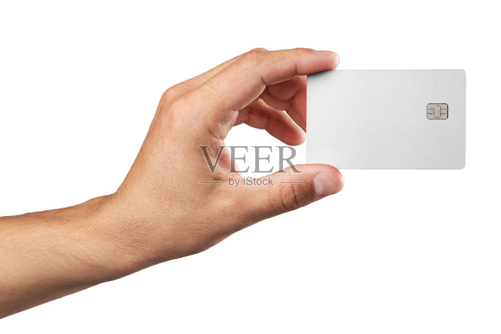 男人手里拿着信用卡。照片摄影图片
