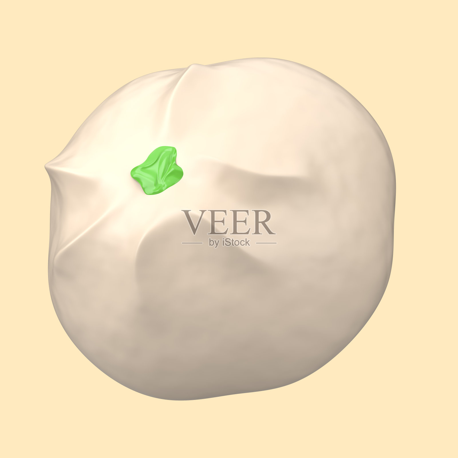 3d渲染bakpao图标隔离在清晰的背景。照片摄影图片