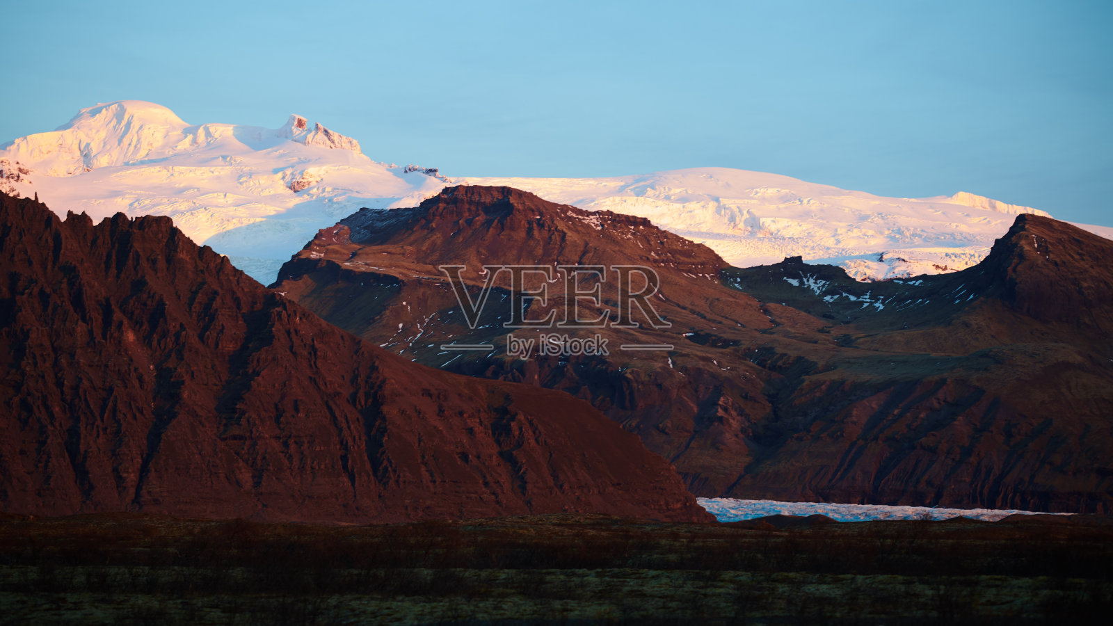 日落山冰岛照片摄影图片