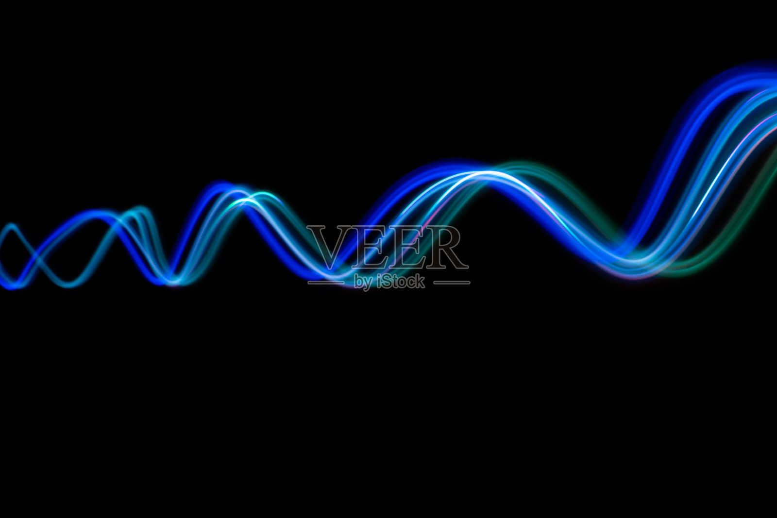 抽象技术横幅设计。黑色背景上的数字霓虹灯线。照片摄影图片