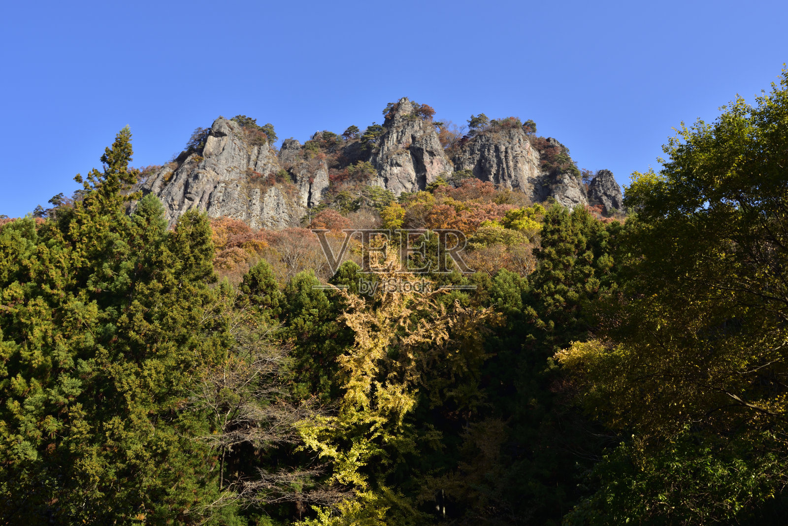 攀登岩壁山，群马县，日本照片摄影图片