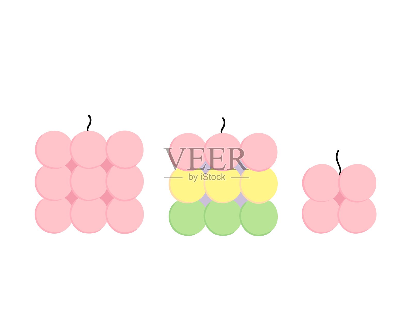 装饰蜡烛泡泡套装插画图片素材