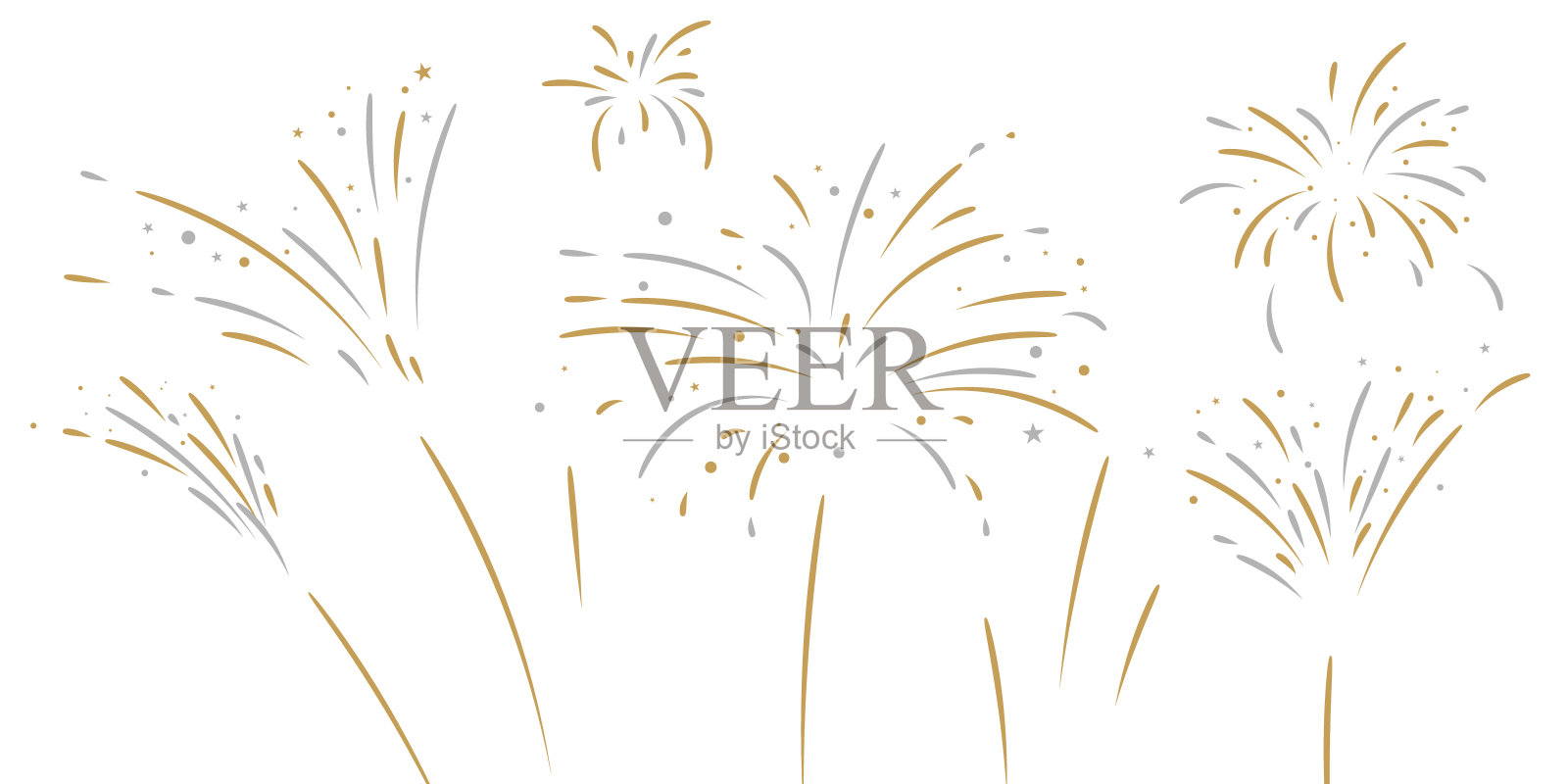 美丽的烟花背景矢量插图插画图片素材