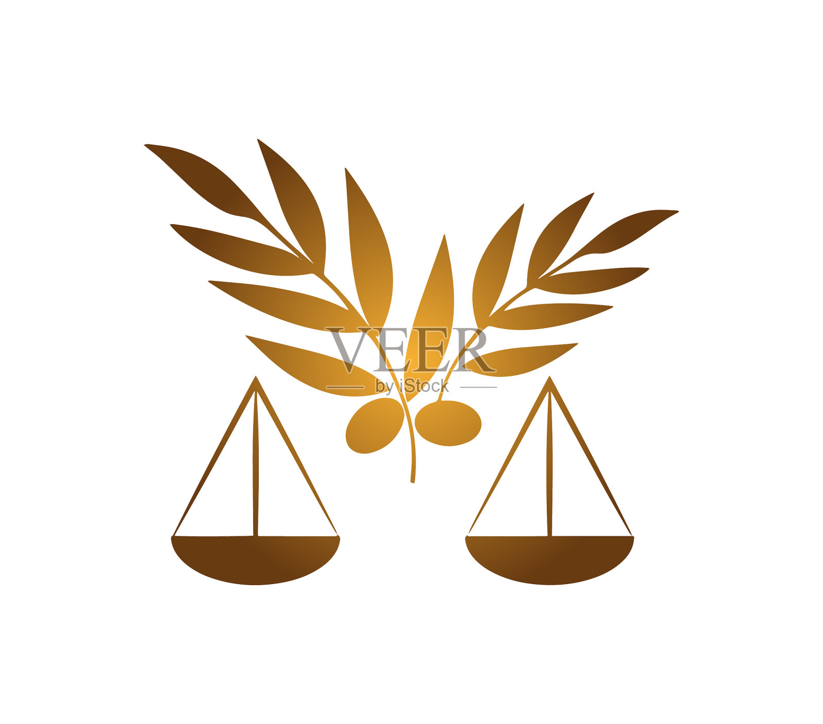 正义的天平上挂着橄榄枝插画图片素材