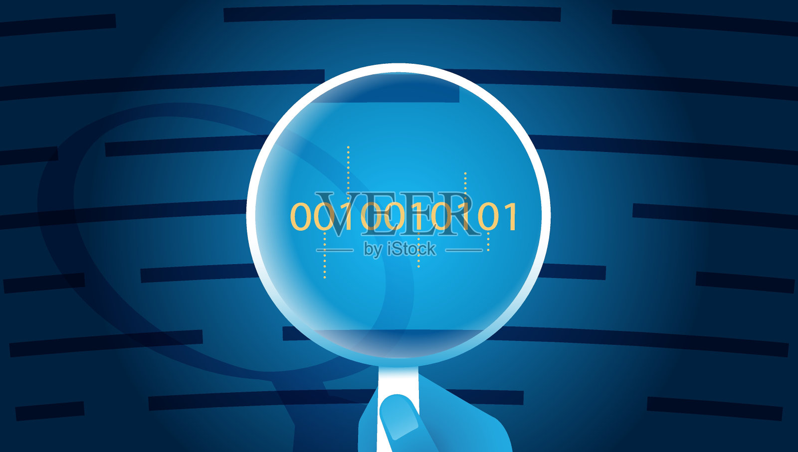 专家通过放大镜看文字插图插画图片素材