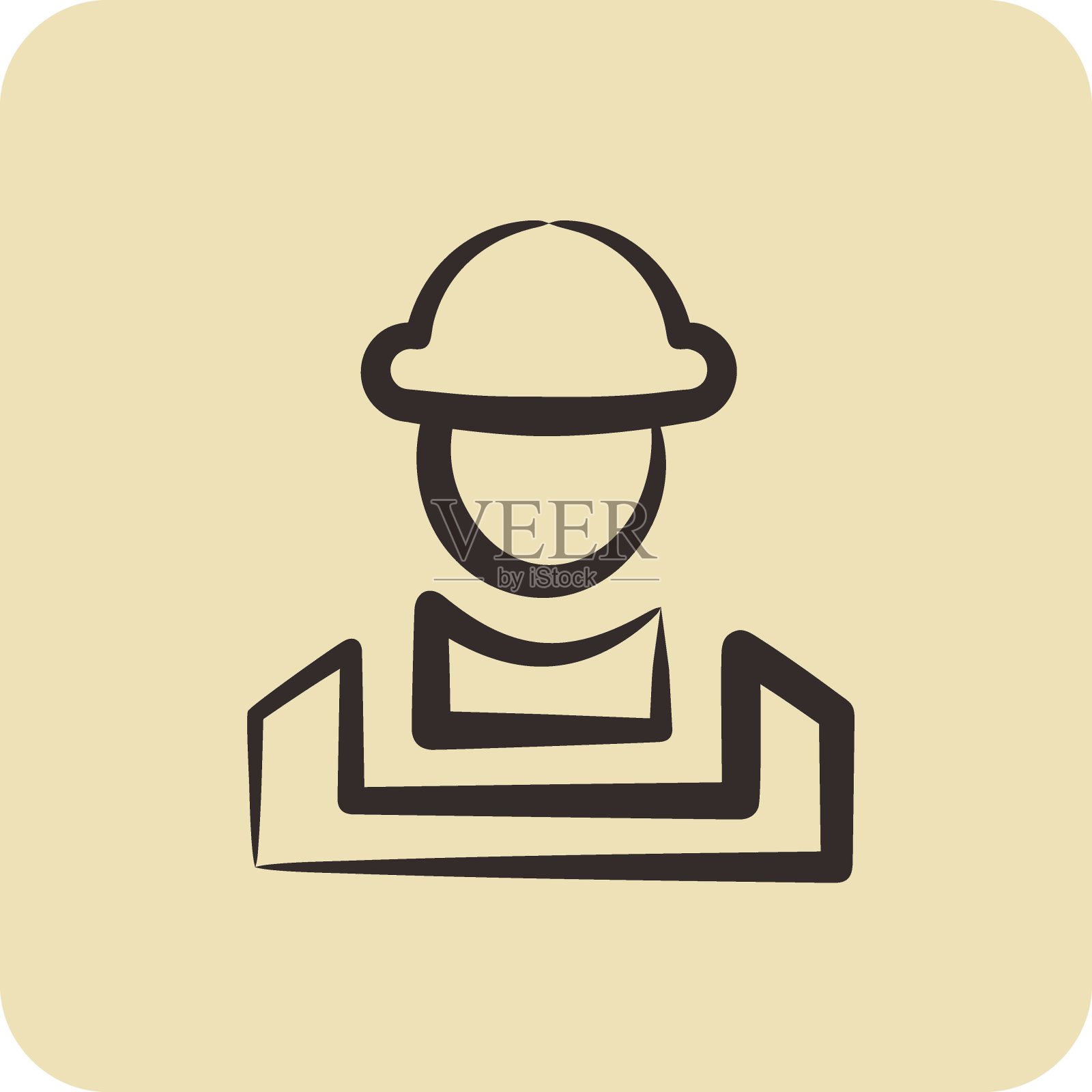 图标生成器。适用于建筑符号。手绘风格。简单的设计可编辑。设计模板插画图片素材