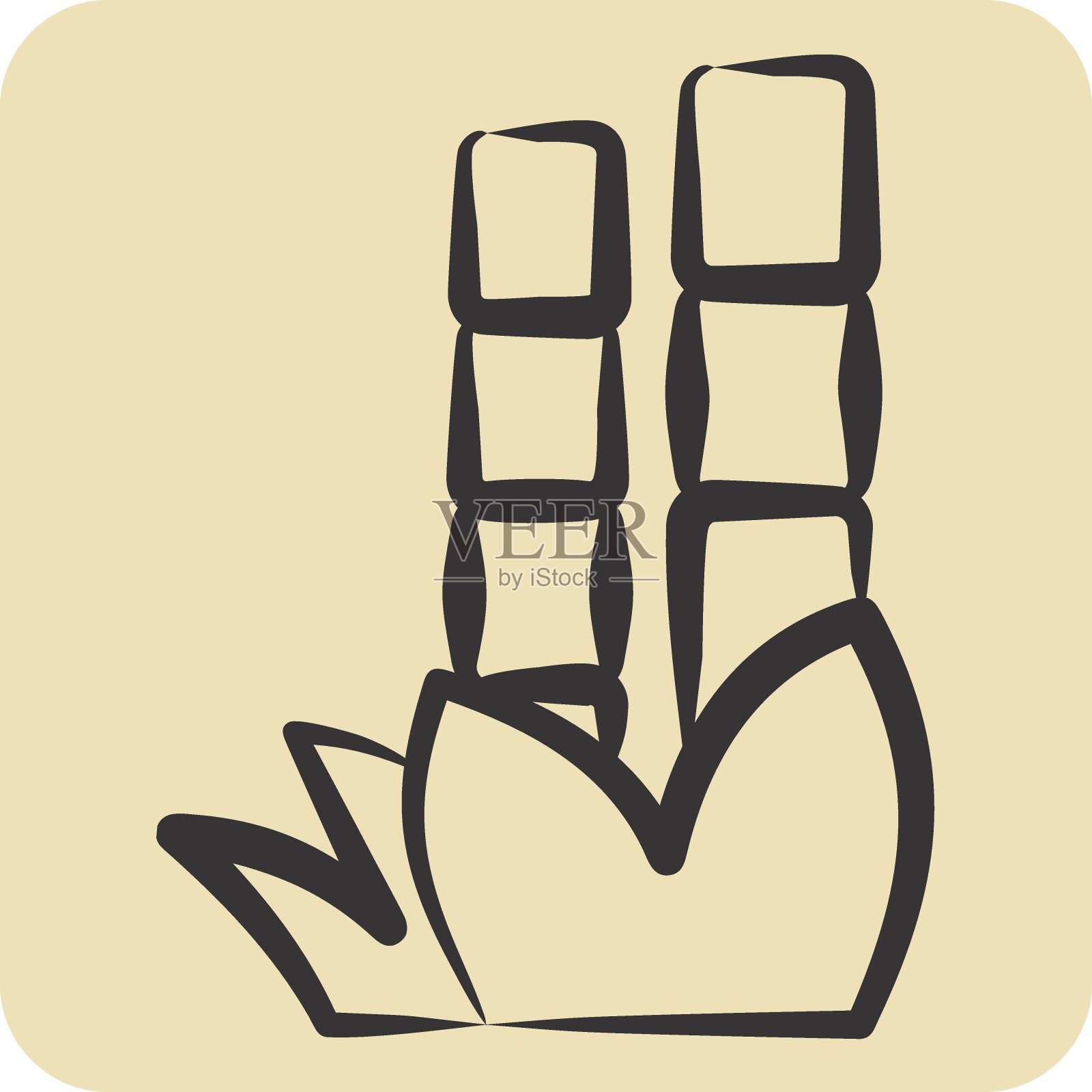 图标竹子。与中国新年的象征有关。手绘风格。简单的设计可编辑插画图片素材