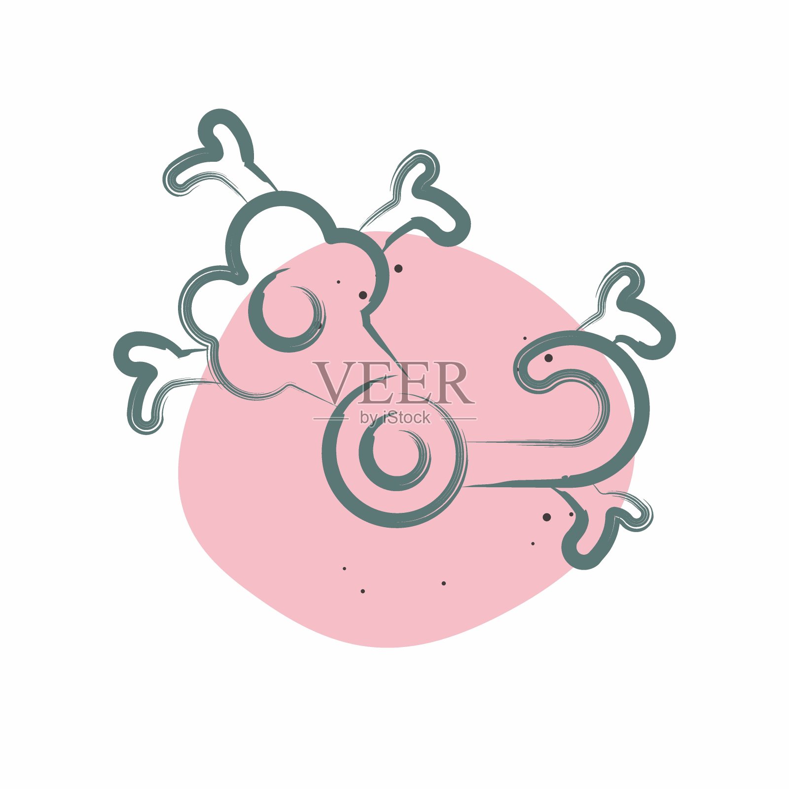 图标的神经。与身体疼痛符号有关。色斑样式。简单的设计可编辑。简单的说明插画图片素材