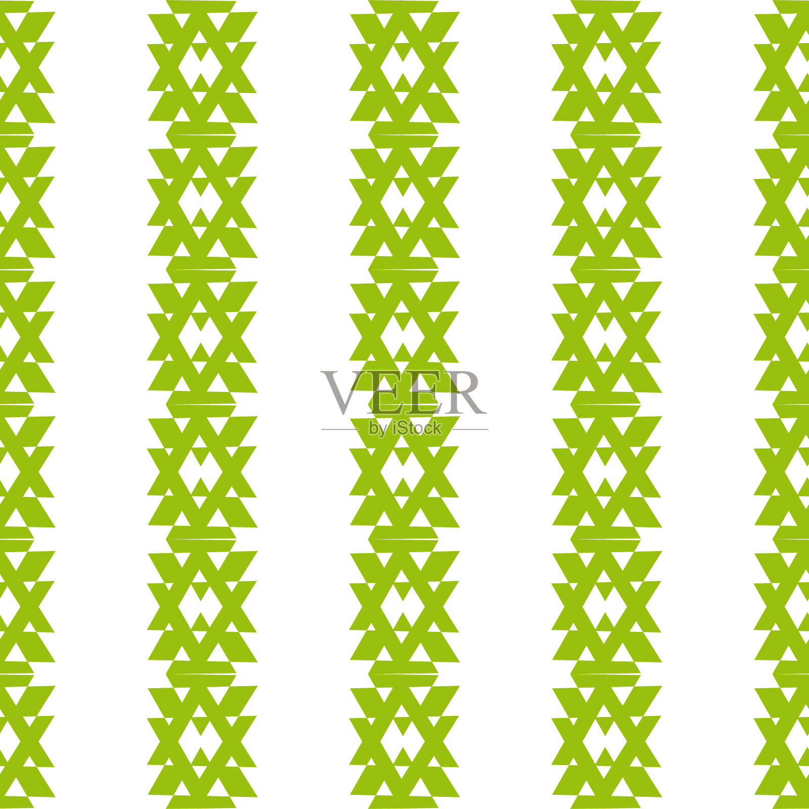 无缝抽象几何图案。亮绿色，白色。矢量插图。垂直的点缀。行。民族风格。用于纺织面料、包装纸、背景、壁纸、封面的设计。插画图片素材