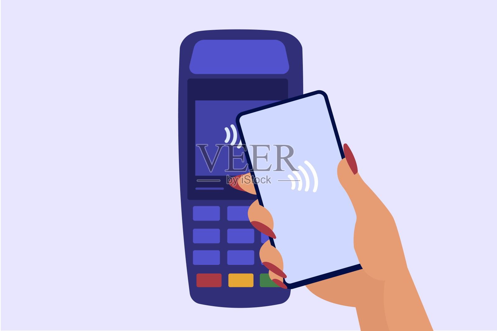 非接触式支付插画图片素材