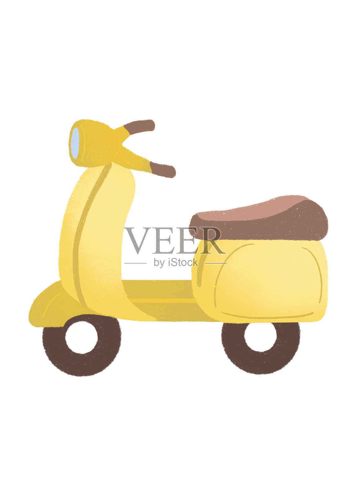 用来教孩子的卡通车。这辆车是一辆摩托车。插画图片素材