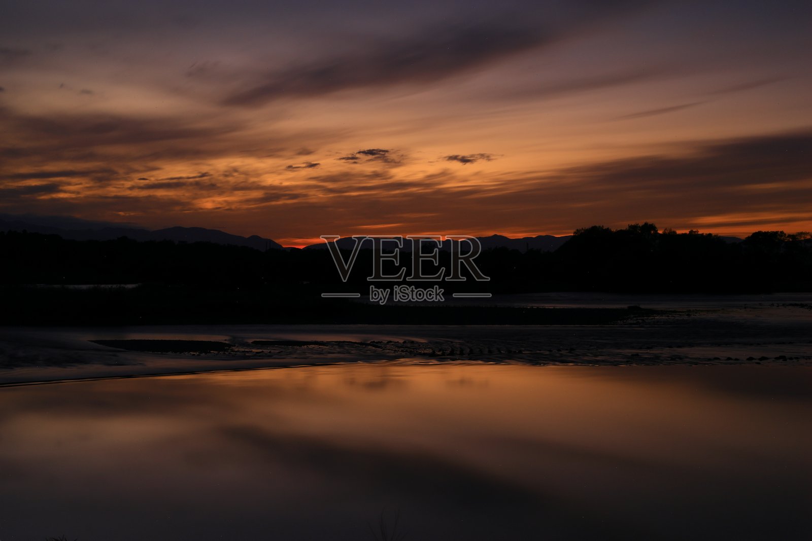 日落之河照片摄影图片