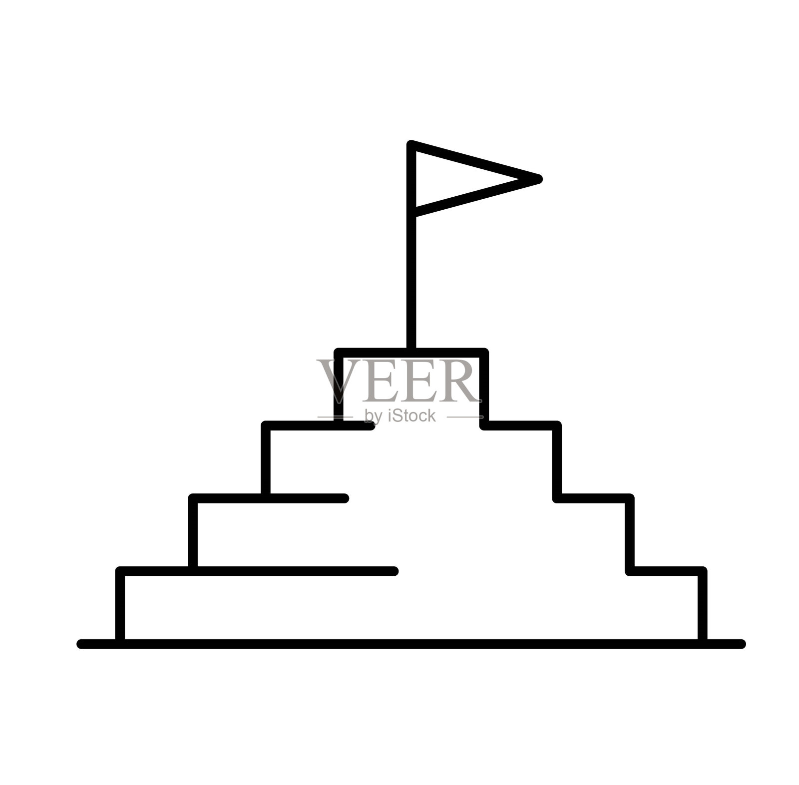 成功图标，矢量最佳线图标。插画图片素材