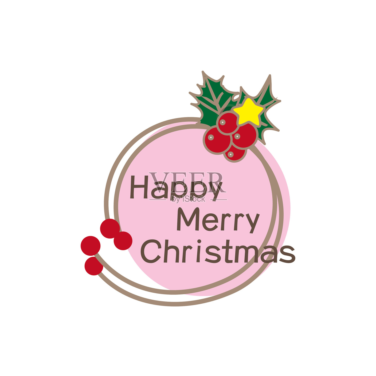 圣诞演讲泡泡和框架。插画图片素材