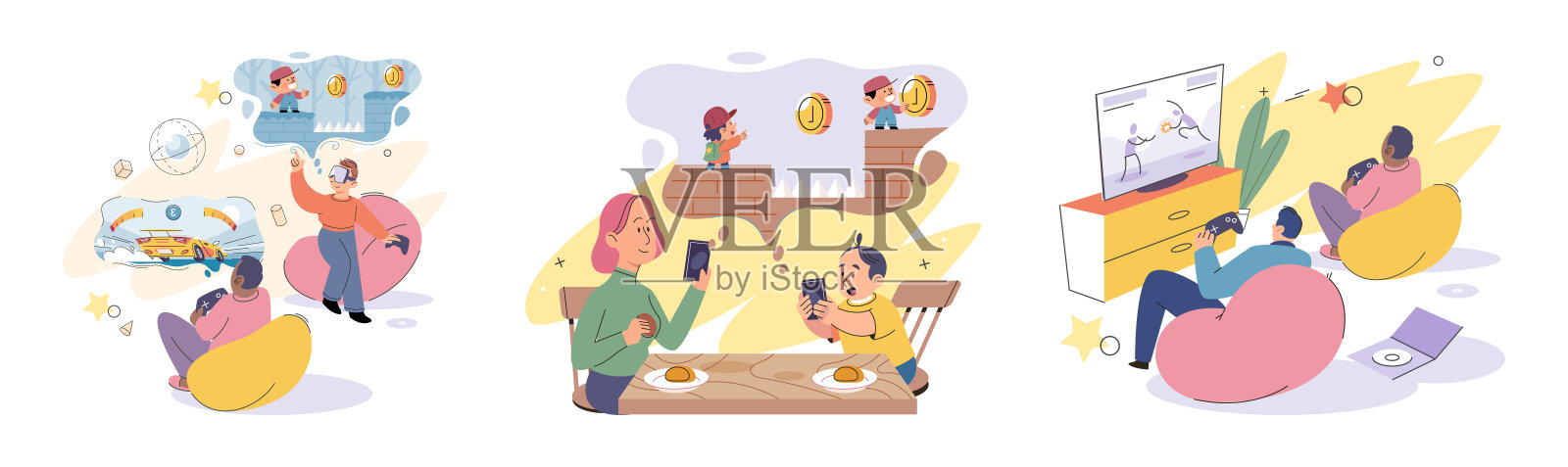 棋盘游戏点燃了人们的热情和好奇心，在欢笑和愉快中插画图片素材