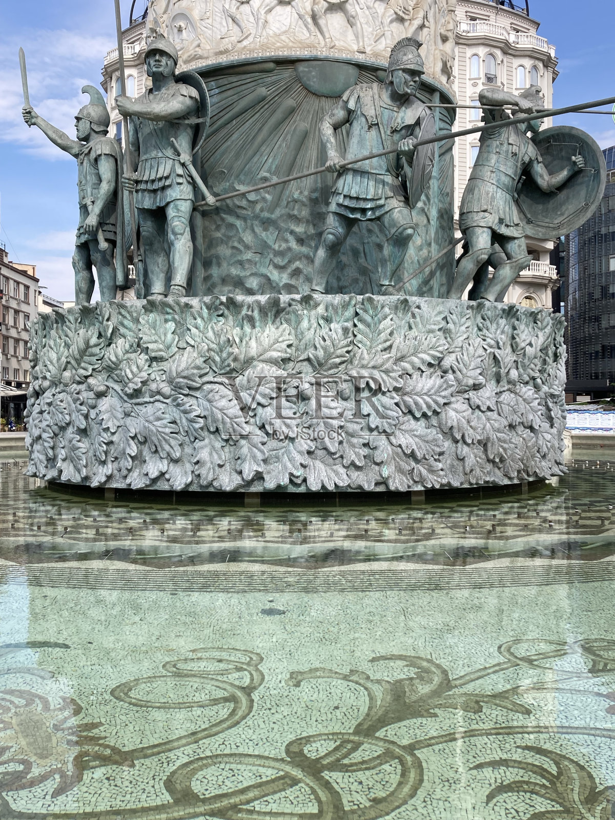 马其顿-斯科普里-马其顿广场上的喷泉照片摄影图片