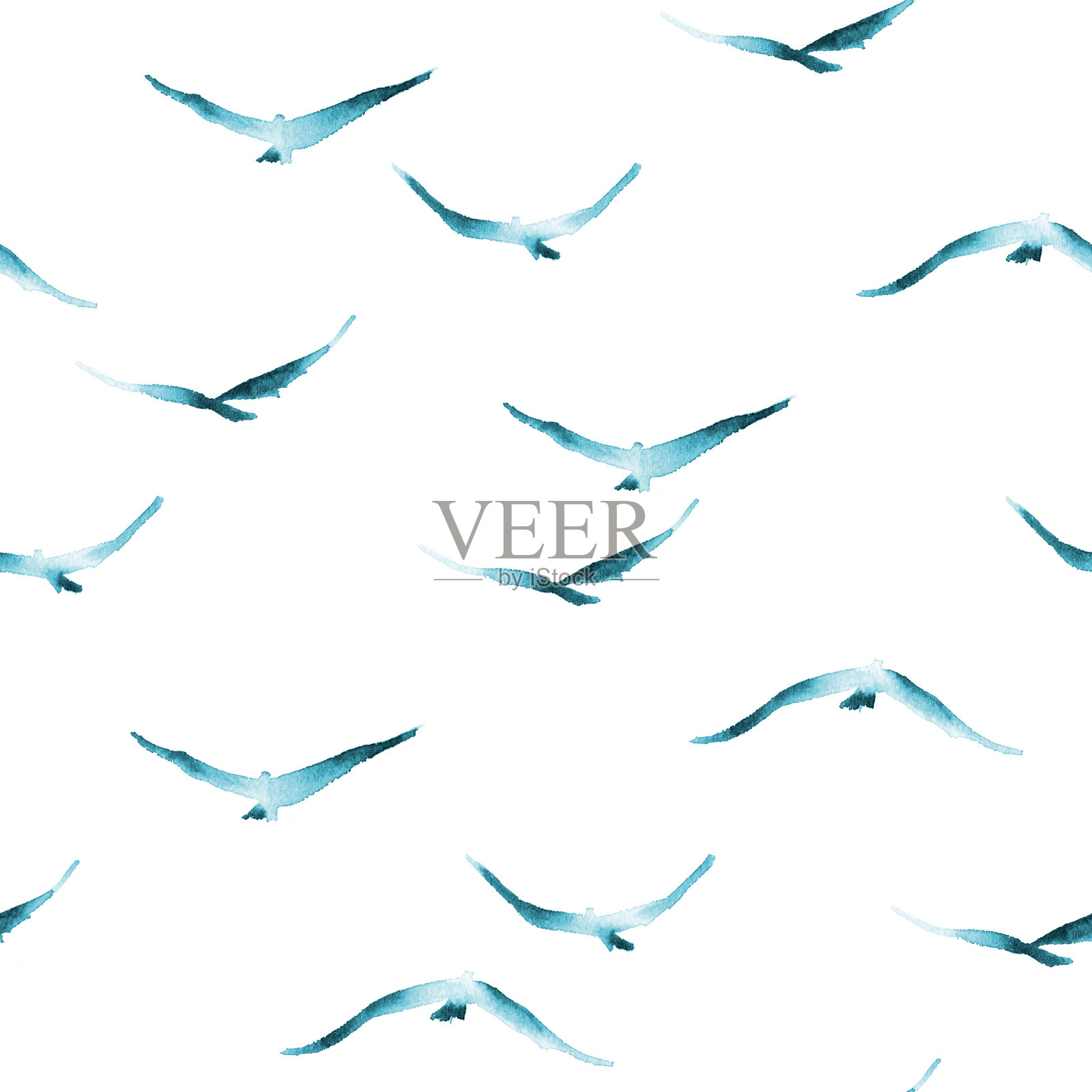 鸟类无缝花纹照片摄影图片