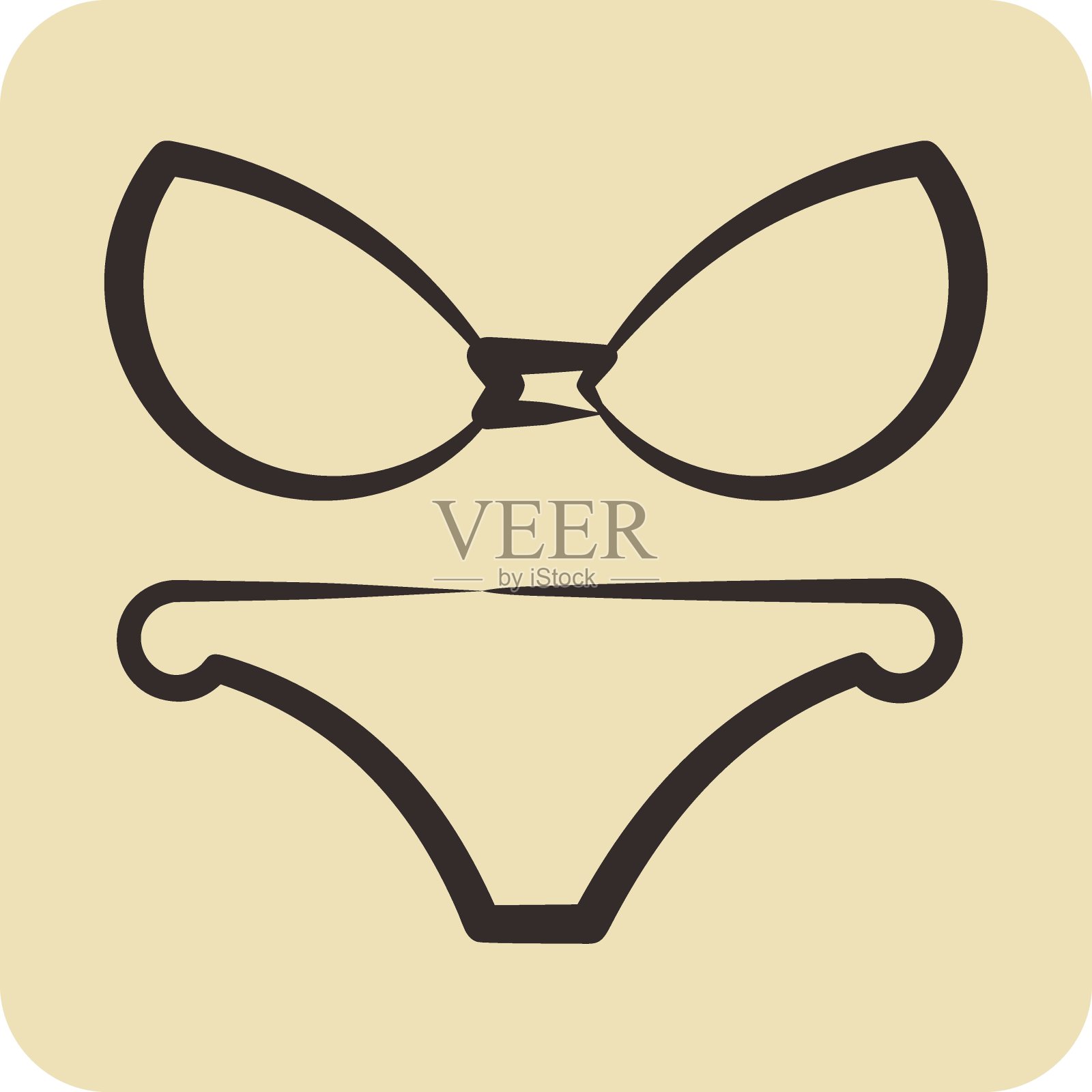 Icon西装。适合夏天的象征。手绘风格。简单的设计可编辑。设计模板矢量。简单的说明插画图片素材