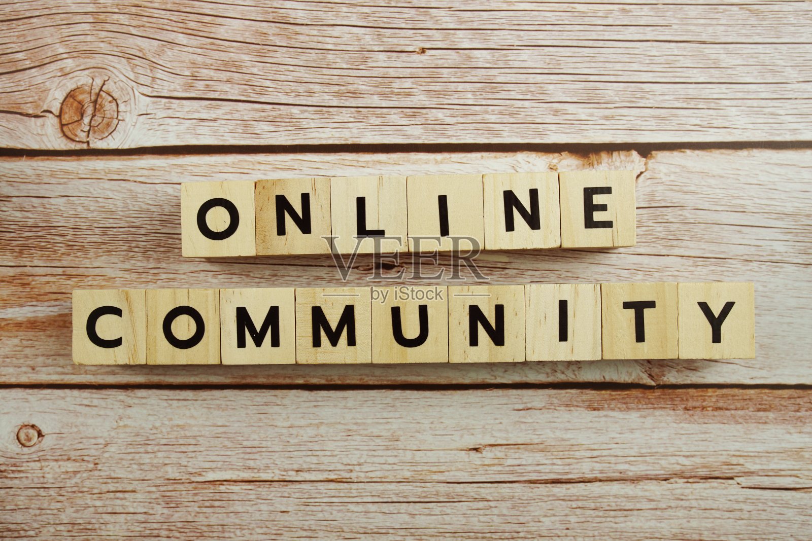 在线社区单词字母木制背景照片摄影图片