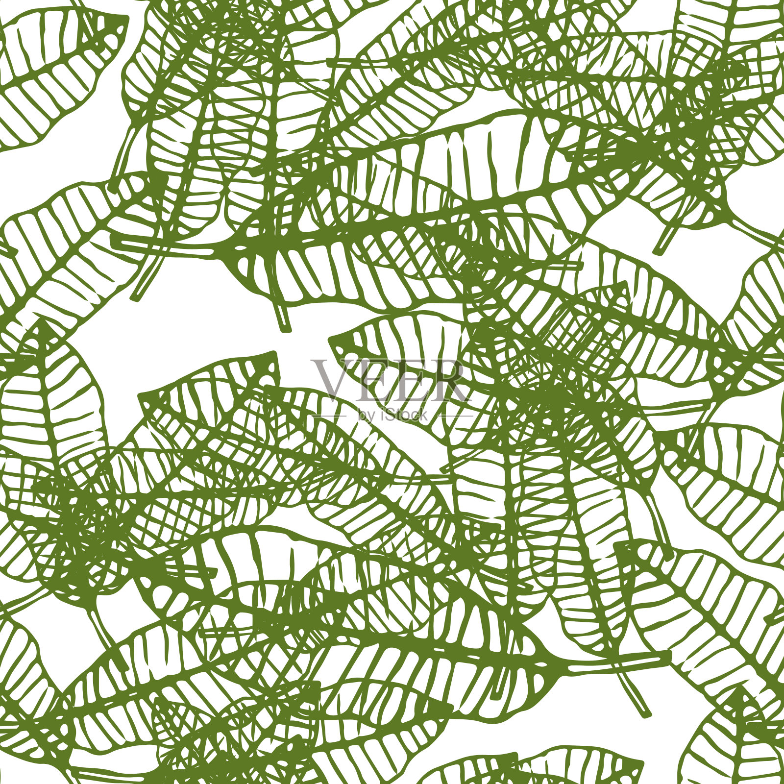 抽象彩色凌乱涂鸦花无缝图案。奇幻花卉背景插画图片素材