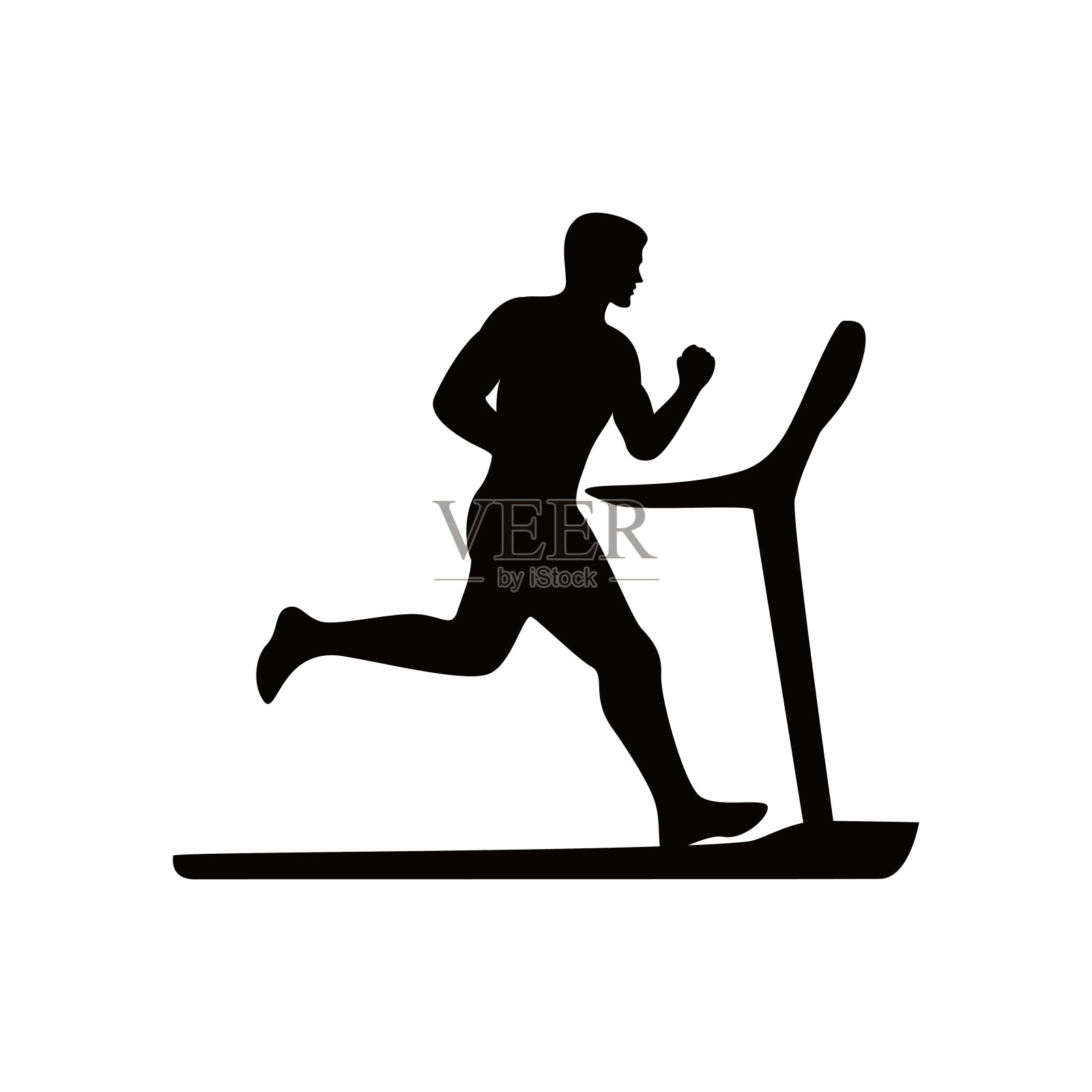 在跑步机上跑步的人插画图片素材