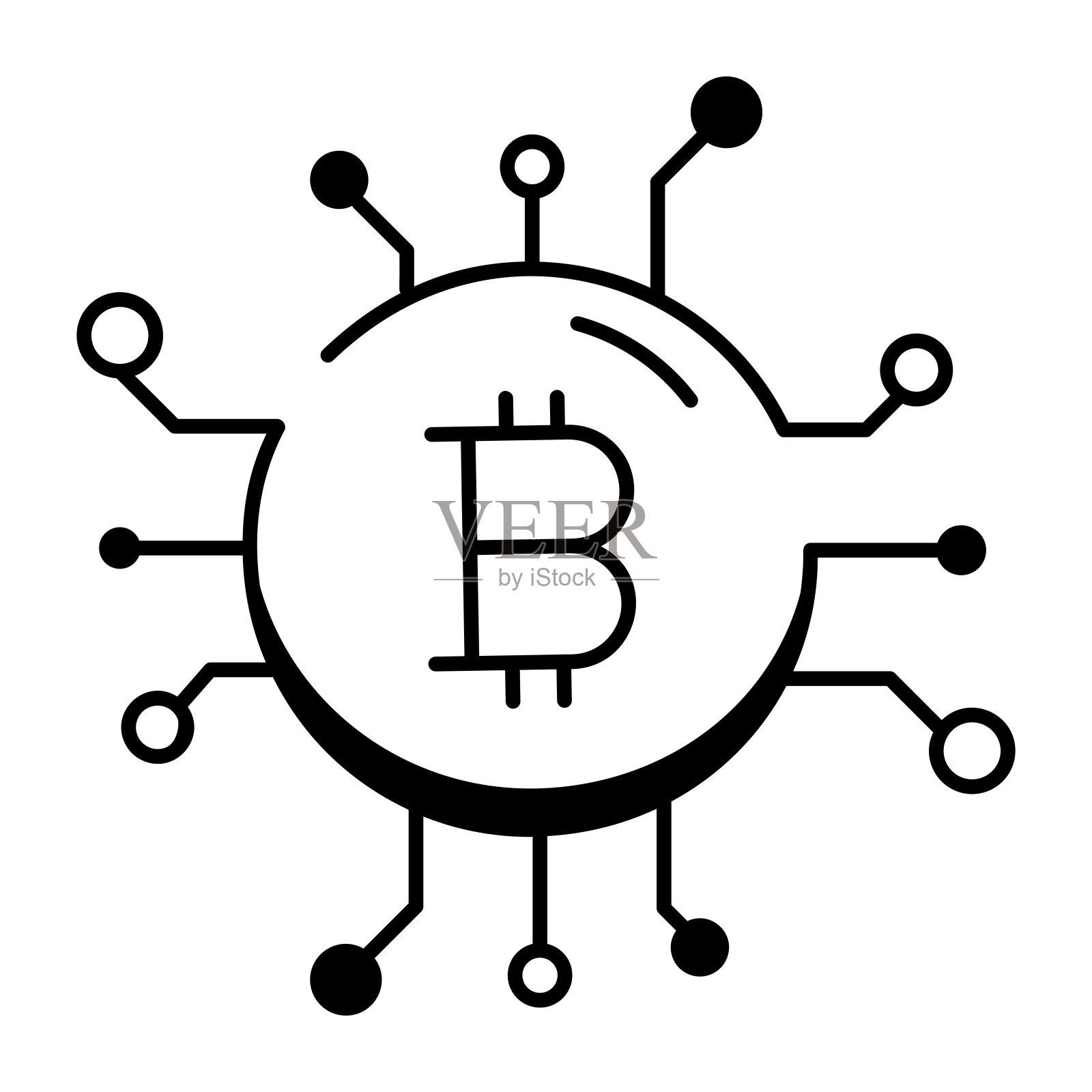 加密世界线性图标插画图片素材