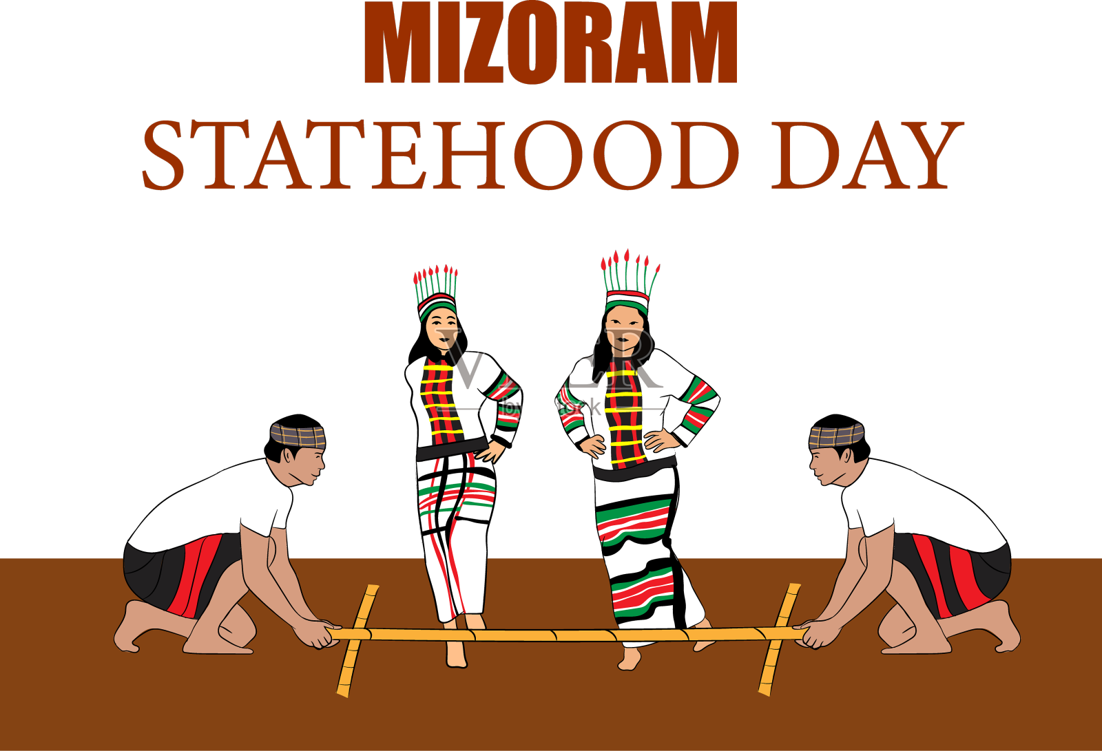 米佐拉姆邦建国日的海报设计元素图片