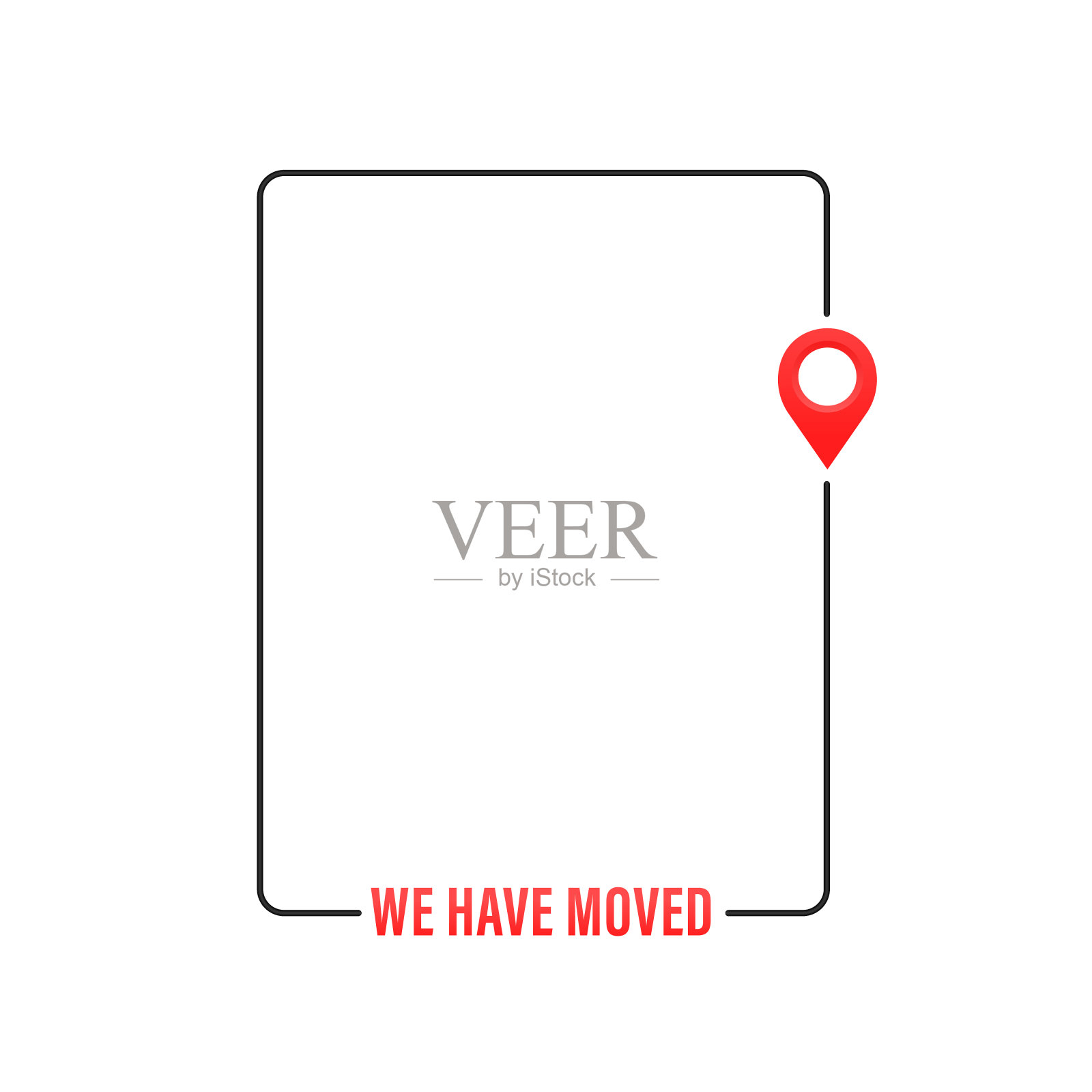 我们移动了细线黑色框架。利益标志的概念，如电子商务交付或转移。线性平面趋势现代标志元素平面艺术简约设计。矢量图插画图片素材