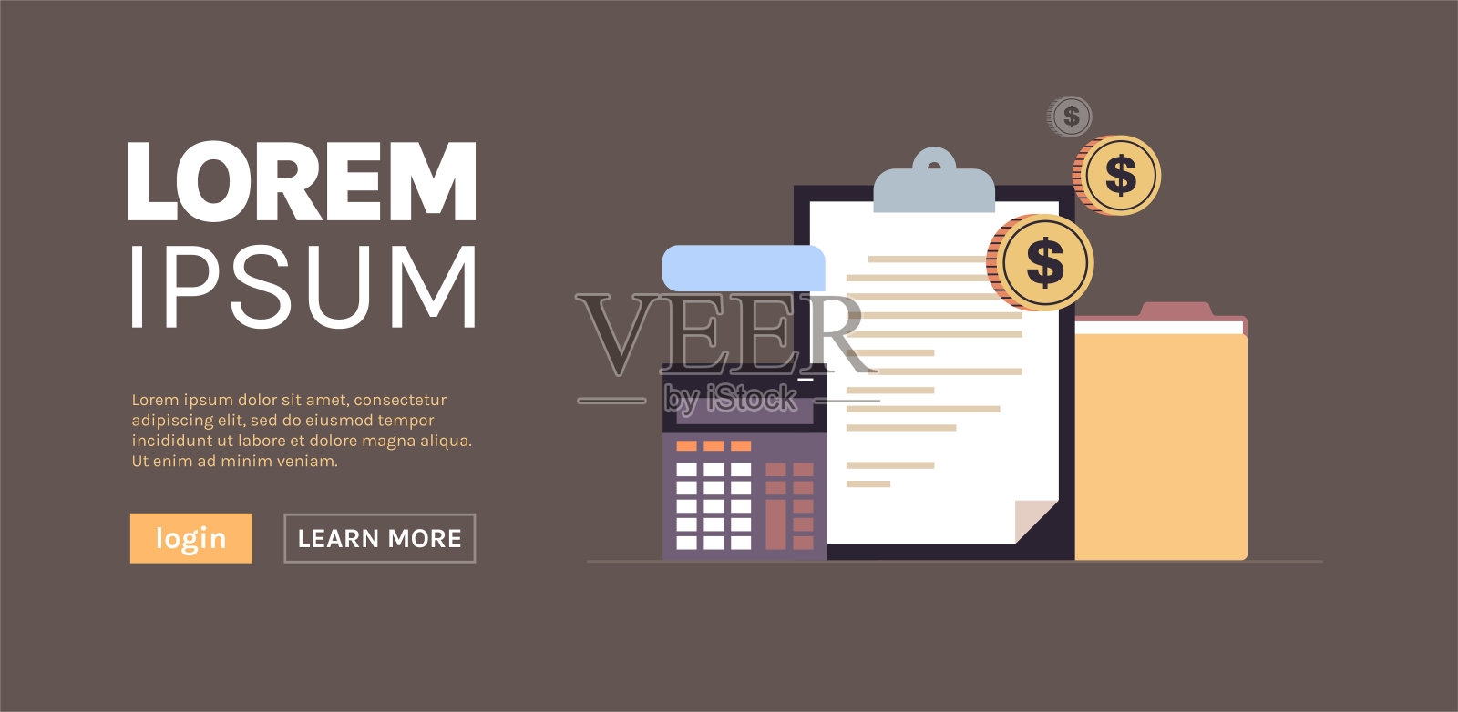 业务分析，企业数据规划报告，会计报告。插画图片素材