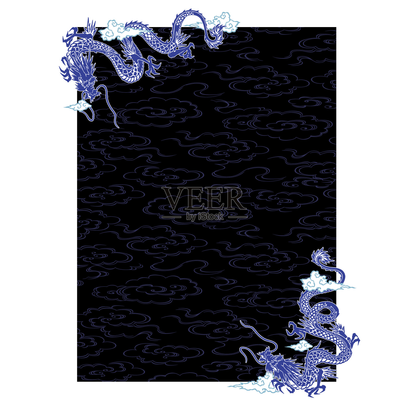 装饰直径信笺用龙，插画图片素材