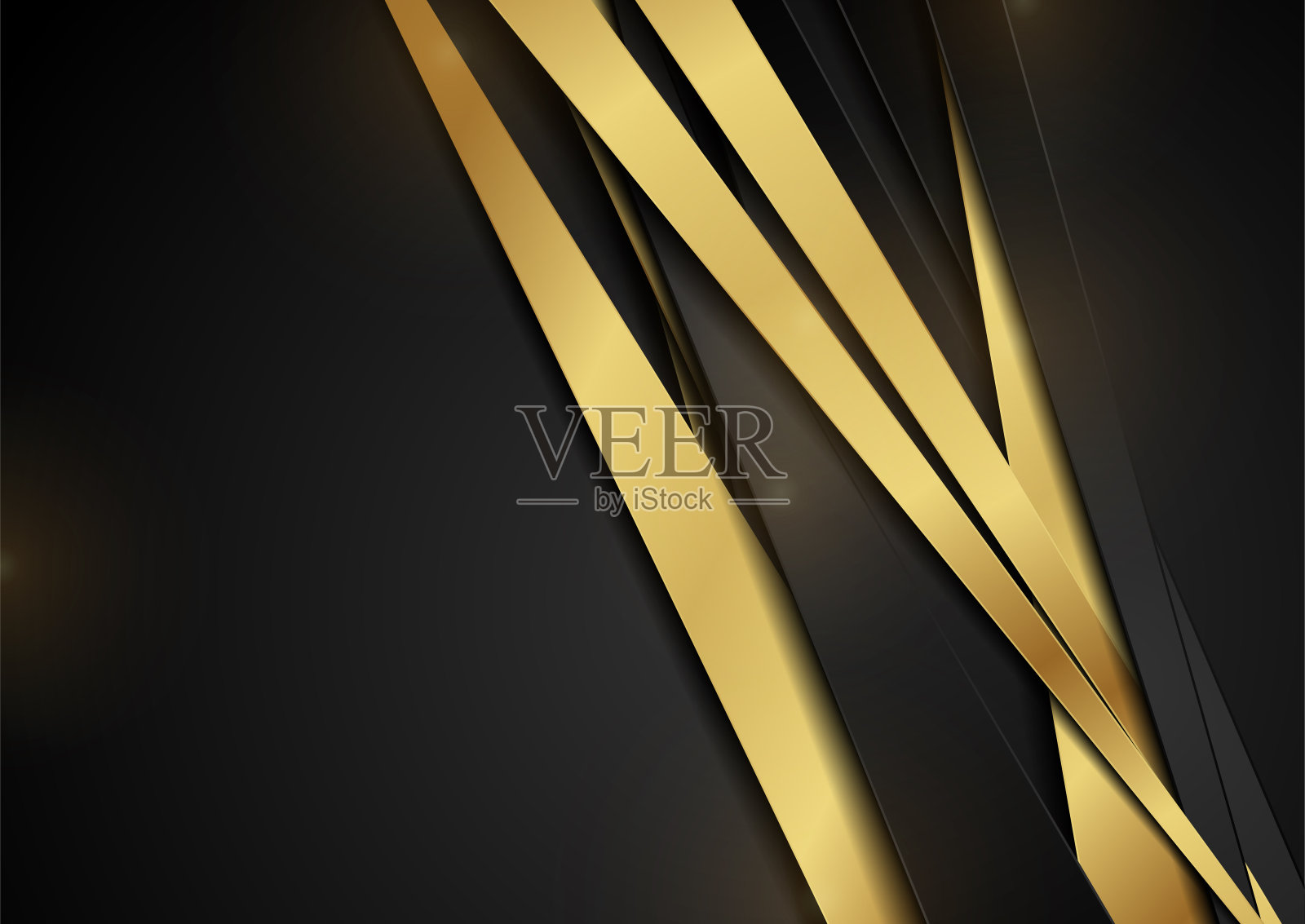 奢华的金色和黑色条纹几何抽象背景插画图片素材