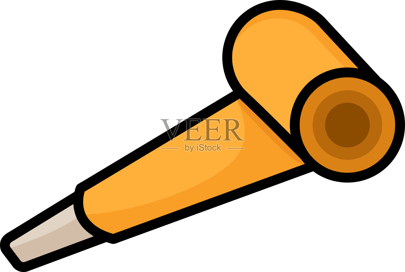 橙色的新年哨子插画图片素材