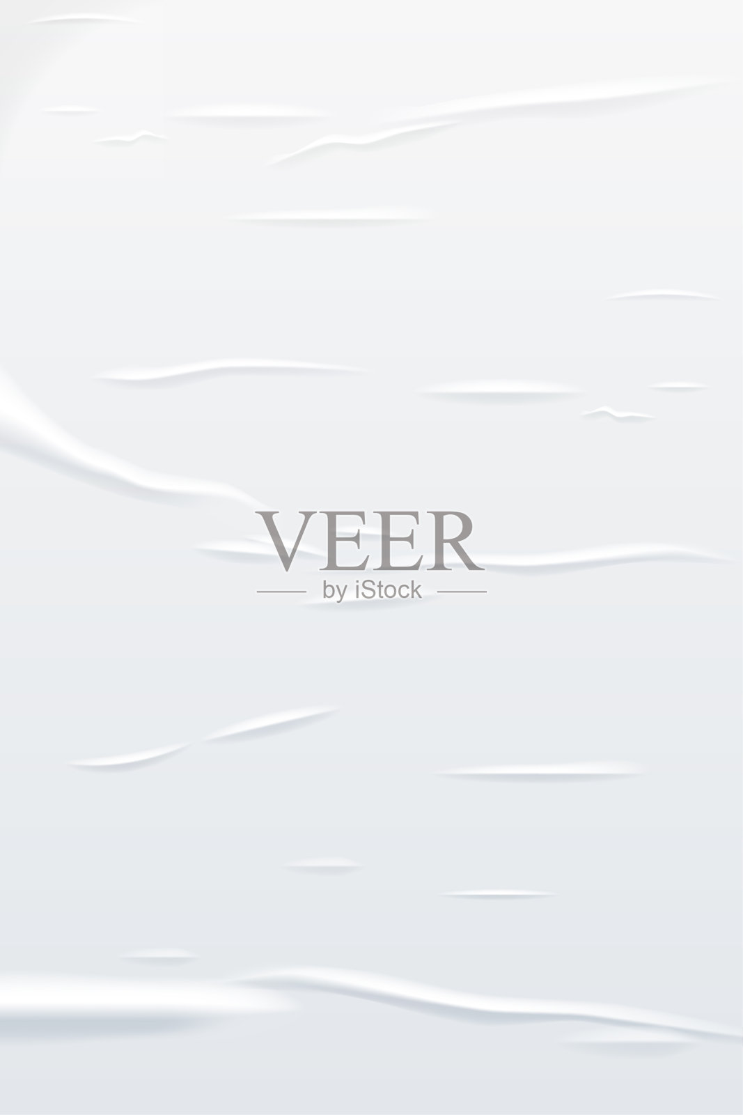 胶合白色垂直矩形纸。矢量隔离现实皱巴巴的海报。湿油皱纹空白模板纹理。为创意设计的空广告栏模型插画图片素材