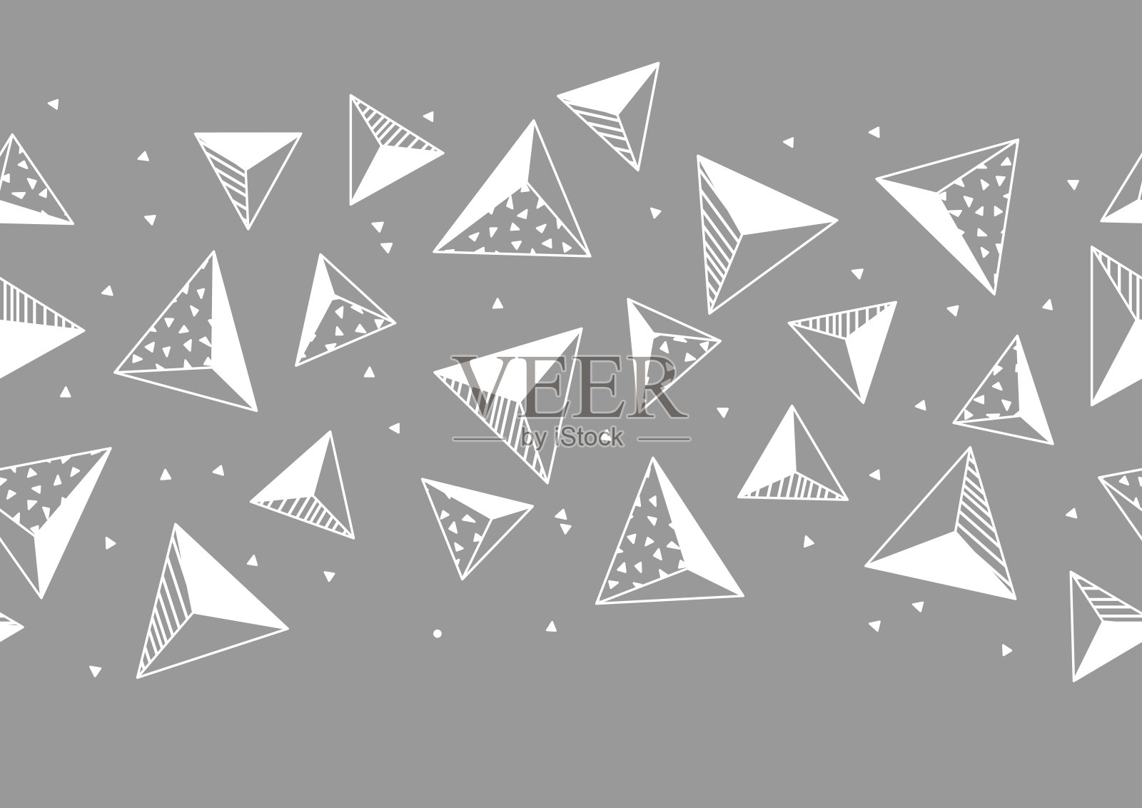 图案与折纸人物。抽象几何背景。插画图片素材