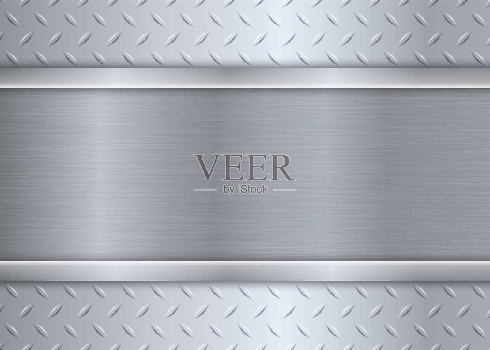 银黑色工业背景。不锈钢质地金属。菱形金属片。矢量插图。插画图片素材