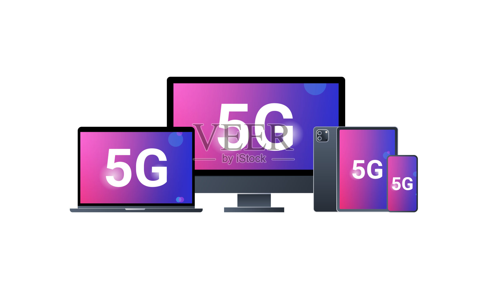 5G网络连接速度的未来概念。插画图片素材