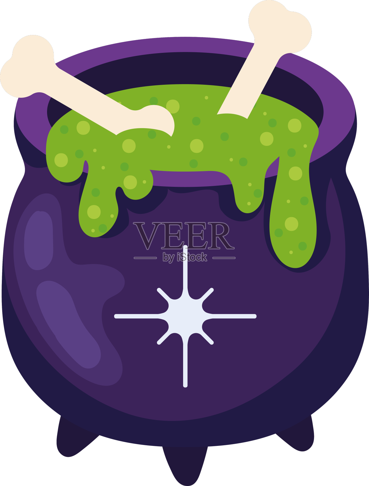 万圣节用骨头坩埚设计元素图片